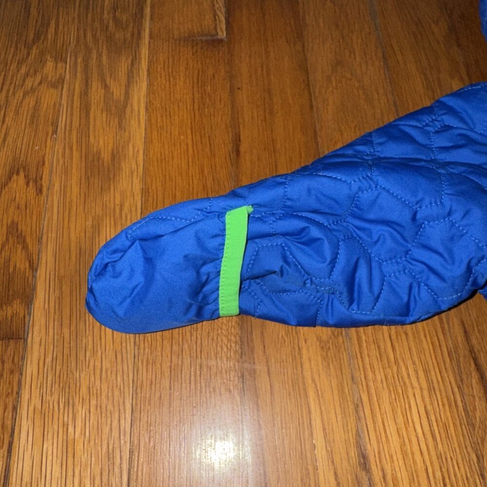 The North Face Reversible Infant Baby Hooded Jacket Quilted Blue Size 6-12 M - Picture 3 of 9